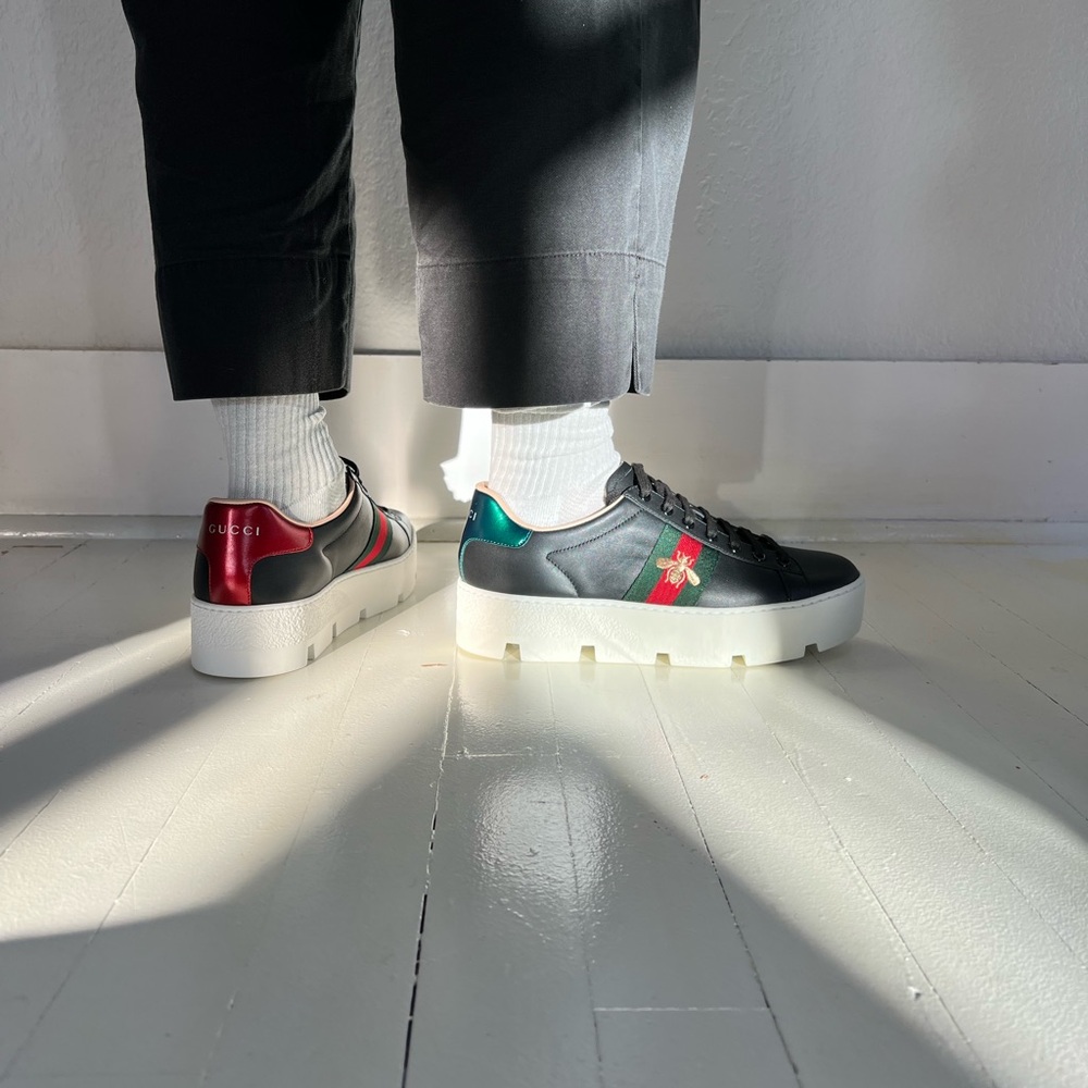 Gucci Ace Bee Platform Sneakers